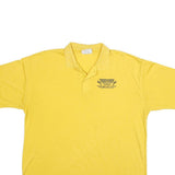 CRYSTAL SPRINGS Mens Yellow Short Sleeve Plain Polo Shirt XL Casual Summer
