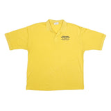 CRYSTAL SPRINGS Mens Yellow Short Sleeve Plain Polo Shirt XL Casual Summer