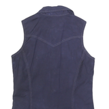 CARHARTT Womens Blue Plain Sleeveless Shirt XS Cotton Blend Canvas Button