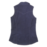 CARHARTT Womens Blue Plain Sleeveless Shirt XS Cotton Blend Canvas Button