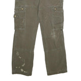 CARHARTT Mens Cotton Khaki Relaxed Cargo Trousers W32 L32 Workwear Pockets
