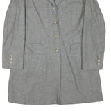 AIGNER Womens Grey Wool Blend Classic Jacket M Woven Tailored Button Closure