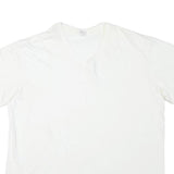 CALVIN KLEIN Mens White XL Plain V-Neck Cotton Blend Short Sleeve T-Shirt