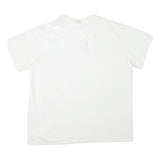 CALVIN KLEIN Mens White XL Plain V-Neck Cotton Blend Short Sleeve T-Shirt