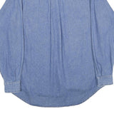 DUNBROOKE Mens Blue Denim Shirt L Cotton Button Collar Casual Workwear