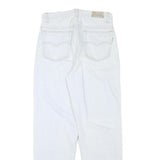 GALAXY Womens Jeans White Relaxed Straight Denim Light W28 L29 Classic Fit