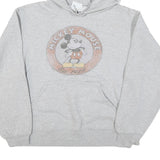 DISNEY Womens Grey Mickey Mouse Hoodie M Cotton Blend Pullover Casual