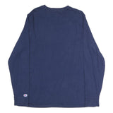 CHAMPION Mens Navy Blue Long Sleeve Crew Neck Cotton T-Shirt L