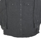 RED HEAD Mens Grey Plain Cotton Blend Shirt XL Long Sleeve Button Front Workwear