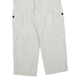 HIGH TECHNICAL EQUIPMENT Mens White Relaxed Cargo Trousers W36 L27 Polyester