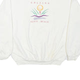 SDI Mens White Golfing Agate Beach Crew Neck M Cotton Blend Sweatshirt