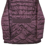 BARBOUR Womens Purple Zip Jacket UK 10 Polyester Blend Quilted Warm Collar