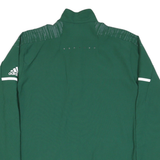 ADIDAS Mens Green Polyester Blend Jacket S Zip Plain Sports Casual Training