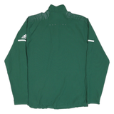 ADIDAS Mens Green Polyester Blend Jacket S Zip Plain Sports Casual Training