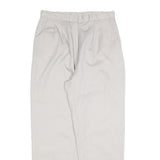 Womens Relaxed Fit Cotton Blend Trousers White W30 L28 Classic Zip Casual