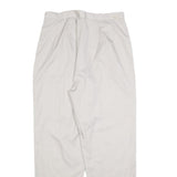 Womens Relaxed Fit Cotton Blend Trousers White W30 L28 Classic Zip Casual
