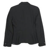 ZARA Womens Black Blazer Jacket UK 8 Woven Classic Button Closure Tailored