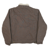 BASS CREEK Mens Brown Workwear Jacket XL Cotton Blend Canvas Plain Button Front
