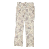 SPECIAL Womens Cotton Blend Beige Patchwork Floral Regular Fit Straight Leg