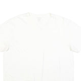 NAUTICA Mens White Cotton Blend V-Neck T-Shirt L Classic Casual Lightweight