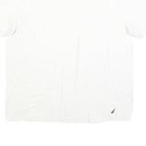 NAUTICA Mens White Cotton Blend V-Neck T-Shirt L Classic Casual Lightweight