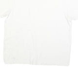 NAUTICA Mens White Cotton Blend V-Neck T-Shirt L Classic Casual Lightweight