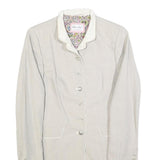 WHITE LABEL Womens Cream Linen Blend Tailored Jacket UK 12 Button Closure Plain