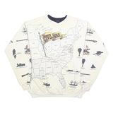 ART UNLIMITED Mens White Civil War Map Printed Crew Neck 2XL Sweatshirt