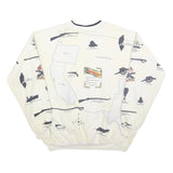 ART UNLIMITED Mens White Civil War Map Printed Crew Neck 2XL Sweatshirt
