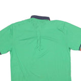 NEW FAST Mens Green Navy & Red Short Sleeve Plain L Cotton Blend Polo Shirt