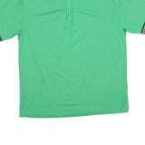 NEW FAST Mens Green Navy & Red Short Sleeve Plain L Cotton Blend Polo Shirt