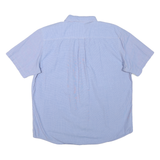 CHAPS Mens Blue Plain Cotton Blend Short Sleeve Shirt XL Button Down Collar
