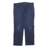 CARHARTT Mens Cotton Blend Navy Relaxed Straight Trousers W36 L30 Casual