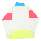 Mens White & Blue & Pink Colourblock Zip Jacket XL Polyester Blend Lightweight