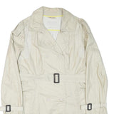 DKNY Womens Cream Button Closure Polyester Blend Jacket L Classic Lightweight