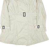 DKNY Womens Cream Button Closure Polyester Blend Jacket L Classic Lightweight