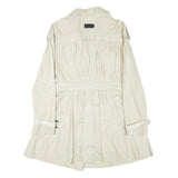 DKNY Womens Cream Button Closure Polyester Blend Jacket L Classic Lightweight