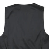 Mens Navy Blue Polyester Blend Printed Button Jacket Vest M Summer Elegant