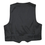 Mens Navy Blue Polyester Blend Printed Button Jacket Vest M Summer Elegant