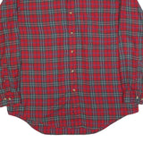 NAUTICA Mens Red & Green Check Shirt L Cotton Blend Long Sleeve Button Collar