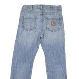 CARHARTT Mens Jeans Blue Regular Straight Denim Light W32 L28 Workwear Casual