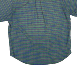 TOMMY HILFIGER Mens Green & Blue Check Shirt L Casual Cotton Blend Button Down