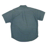 TOMMY HILFIGER Mens Green & Blue Check Shirt L Casual Cotton Blend Button Down