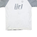 VERGE SPORT Mens White & Grey Cycling Club Graphic T-Shirt 2XL Short Sleeve Zip