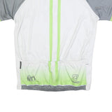 VERGE SPORT Mens White & Grey Cycling Club Graphic T-Shirt 2XL Short Sleeve Zip