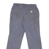 CARHARTT Mens Cotton Blend Blue Loose Straight Trousers W30 L28 Workwear Casual