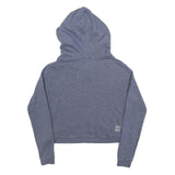 IMPERFECT Womens Blue Heather Hoodie S Cotton Blend Pullover Cropped Hooded