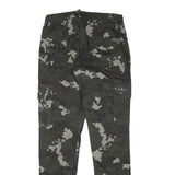 PACOS Boys Cotton Blend Slim Cargo Trousers Black Grey Camo W28 L30 Drawstring