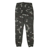 PACOS Boys Cotton Blend Slim Cargo Trousers Black Grey Camo W28 L30 Drawstring