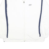 REEBOK Mens White & Navy Track Jacket L Polyester Blend Zip Retro Sportswear